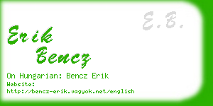 erik bencz business card